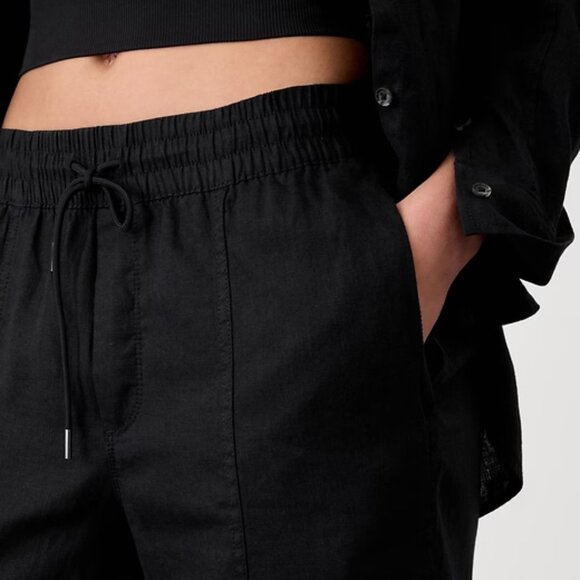 Athleta Retreat Linen High Rise Ankle Pant In Black Size S NWT - Picture 2 of 13